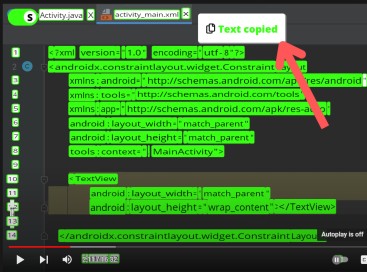 copy text in videos