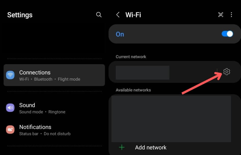 go to wifi settings