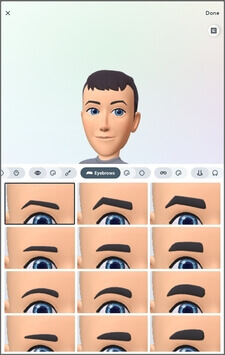 select eyebrows for your Instagram avatar