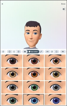 select eye color for your Instagram avatar