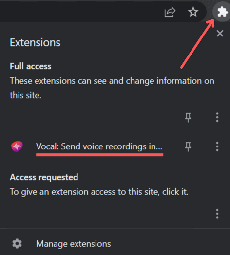 list of extension installed